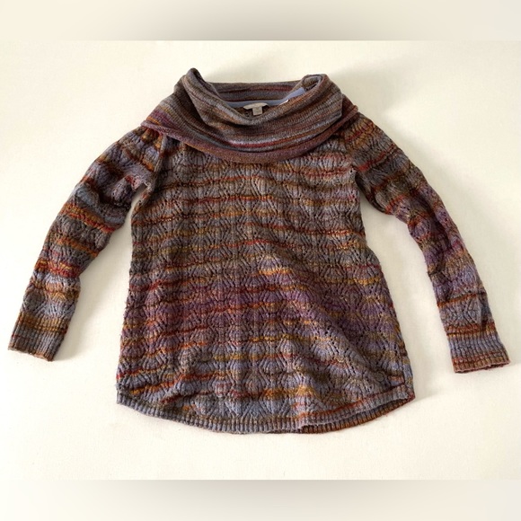 Royal Robbins Multi Color Blue Purple Knit Cowl Neck Sweater Tunic Medium M - Picture 4 of 10